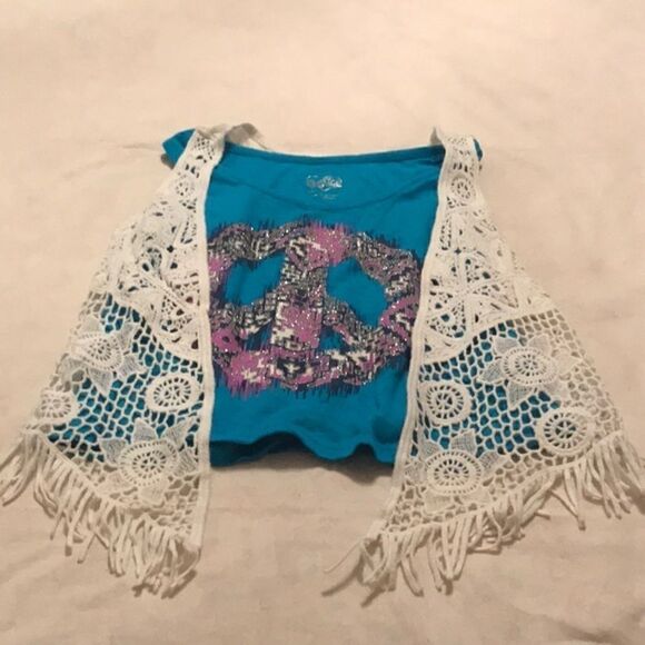 🌼🌼Justice Brand girls tank top with vest🌼🌼 - Picture 1 of 5